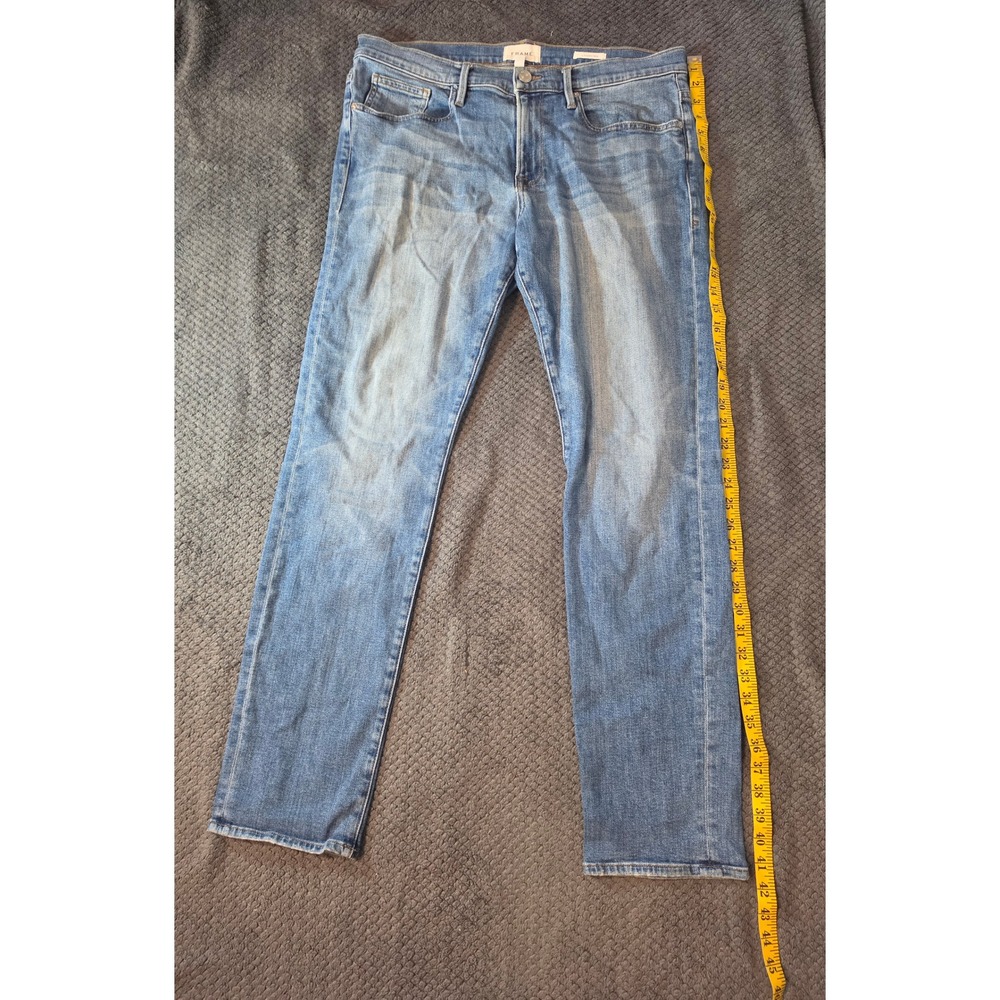 Frame L'Homme Slim Jeans Mens 36 Medium Wash Blue Denim Stretch Slim Fit
